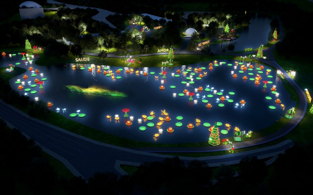 Natal no Ibirapuera tem show de luzes no lago e circuito de árvores